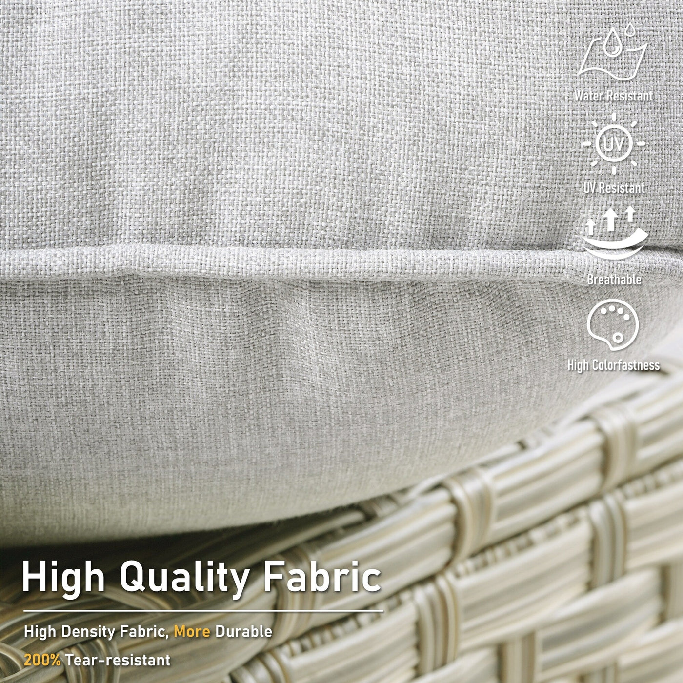 Ensemble de 2 chaises de patio d'extérieur en rotin et osier à dossier haut HOOOWOOO