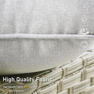 Ensemble de 2 chaises de patio d'extérieur en rotin et osier à dossier haut HOOOWOOO