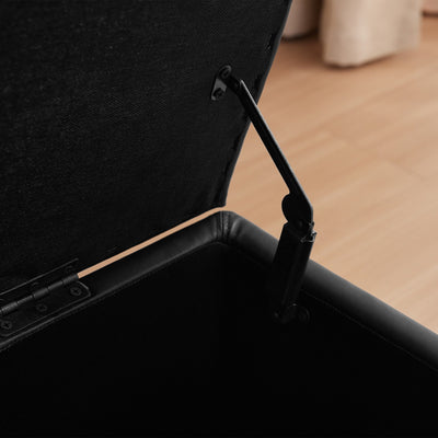 Pouf de rangement rectangulaire rembourré 50,3 x 17,50 x 18 po - Similicuir