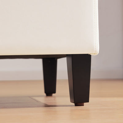 Pouf de rangement rectangulaire rembourré 50,3 x 17,50 x 18 po - Similicuir