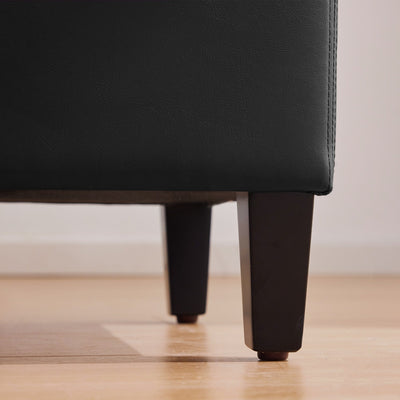 Pouf de rangement rectangulaire rembourré 50,3 x 17,50 x 18 po - Similicuir