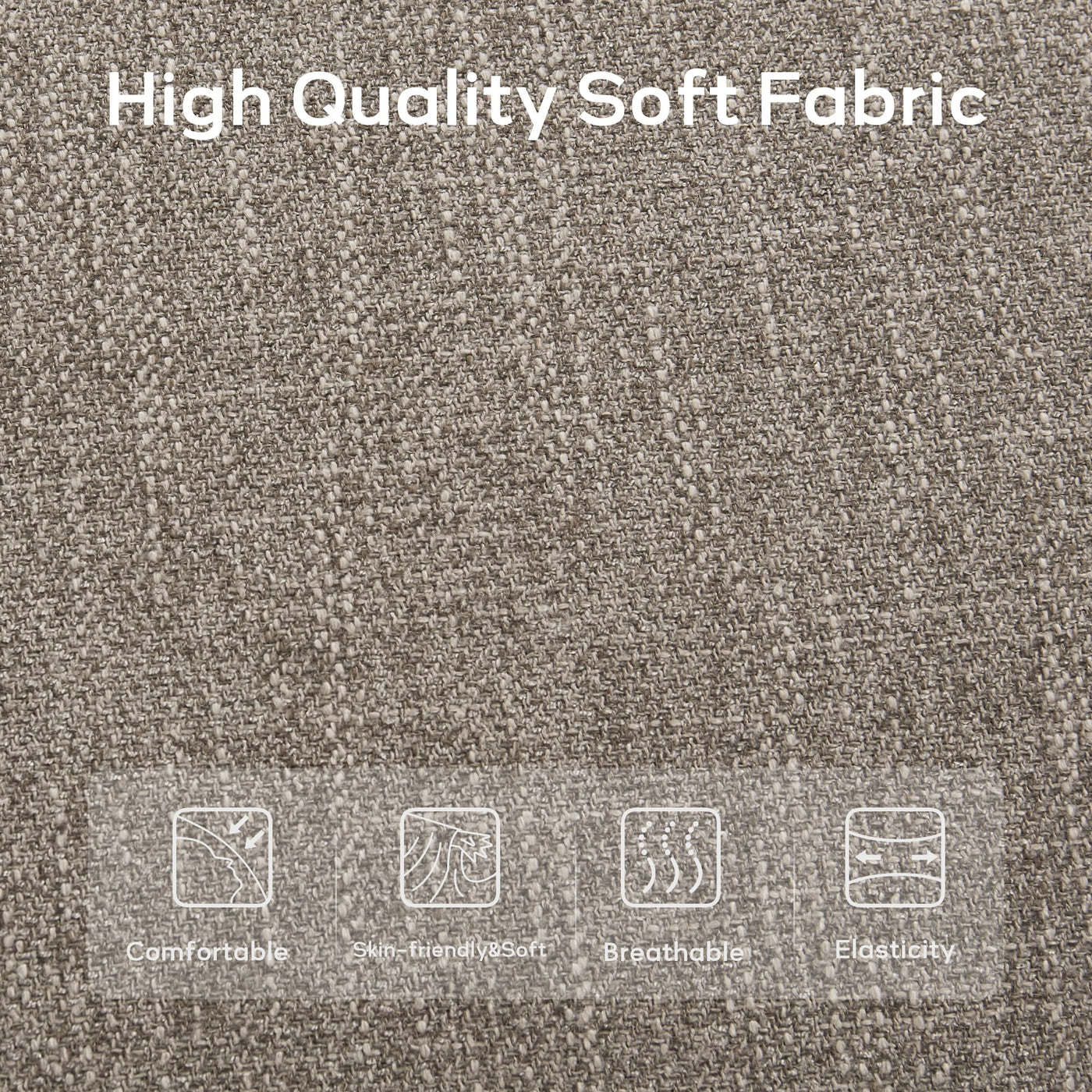 Banc d'entrée rembourré en tissu, banc de chambre pour bout de lit beige, bois massif 44 pouces