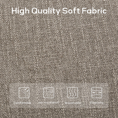 Banc d'entrée rembourré en tissu, banc de chambre pour bout de lit beige, bois massif 44 pouces