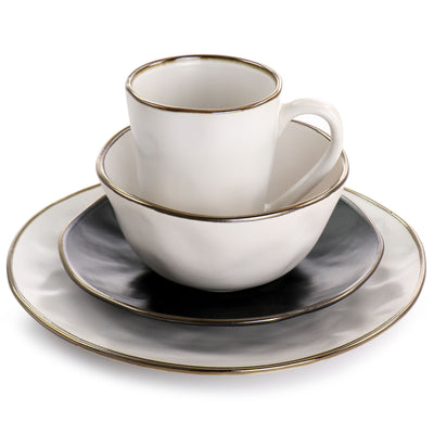 Service de table en grès martelé, 16 pièces, assorti