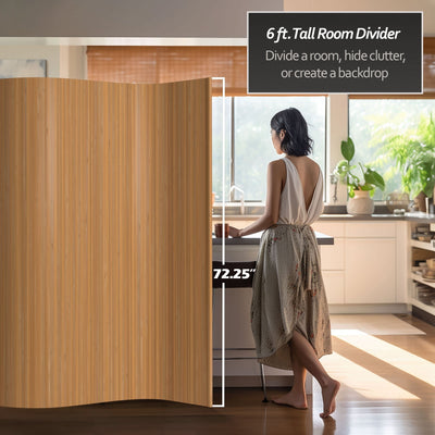 Paravent en bambou fait main de 6 pieds (Chine)