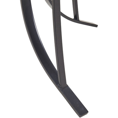 Ensemble de salle à manger Hanover Lavallette 5 pièces bleu océan avec 4 chaises fixes, une table ronde en verre de 132 cm, un parasol et un socle.