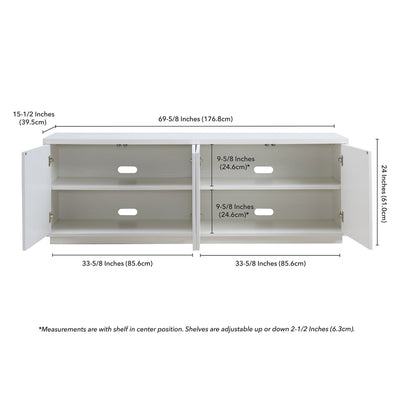 Meuble TV rectangulaire Hanson pour téléviseurs jusqu'à 75