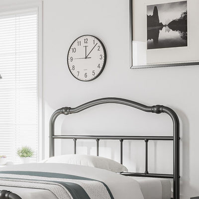 Cadre de lit en métal robuste de 14 pouces de haut avec style vintage, supporte jusqu'à 2500 lb, assemblage facile et sans grincement