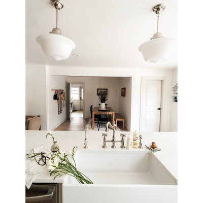 Robinet de cuisine Heritage Bridge avec douchette en laiton