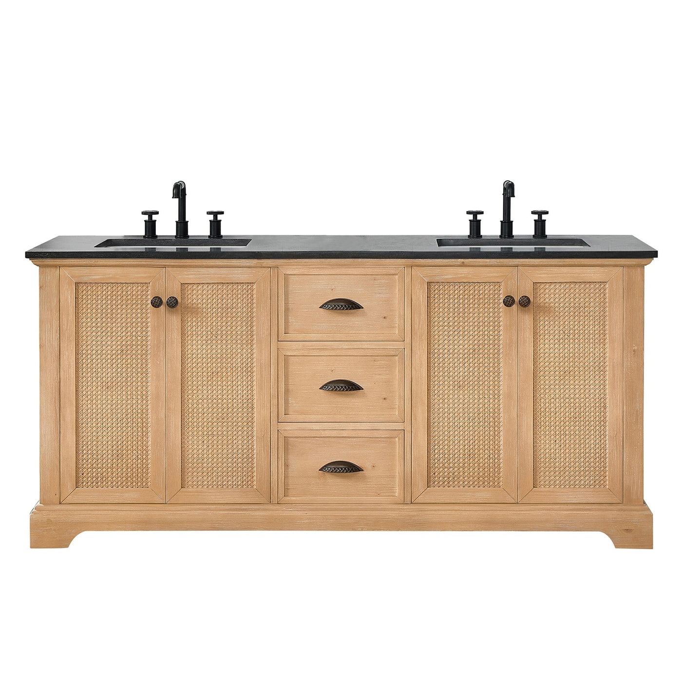 Meuble-lavabo Hervas avec plateau en marbre naturel sans miroir