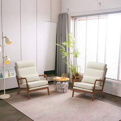 Chaise de loisirs à dossier haut en bois massif avec accoudoirs et dossier Chaise d'appoint