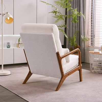 Chaise de loisirs à dossier haut en bois massif avec accoudoirs et dossier Chaise d'appoint