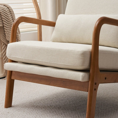 Chaise de loisirs à dossier haut en bois massif avec accoudoirs et dossier Chaise d'appoint