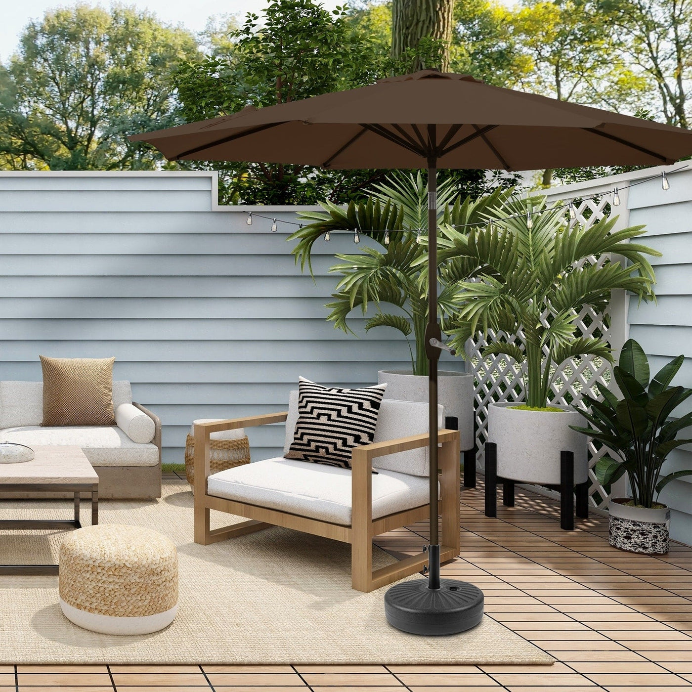 Parasol de patio Holme de 9 pieds et support de base