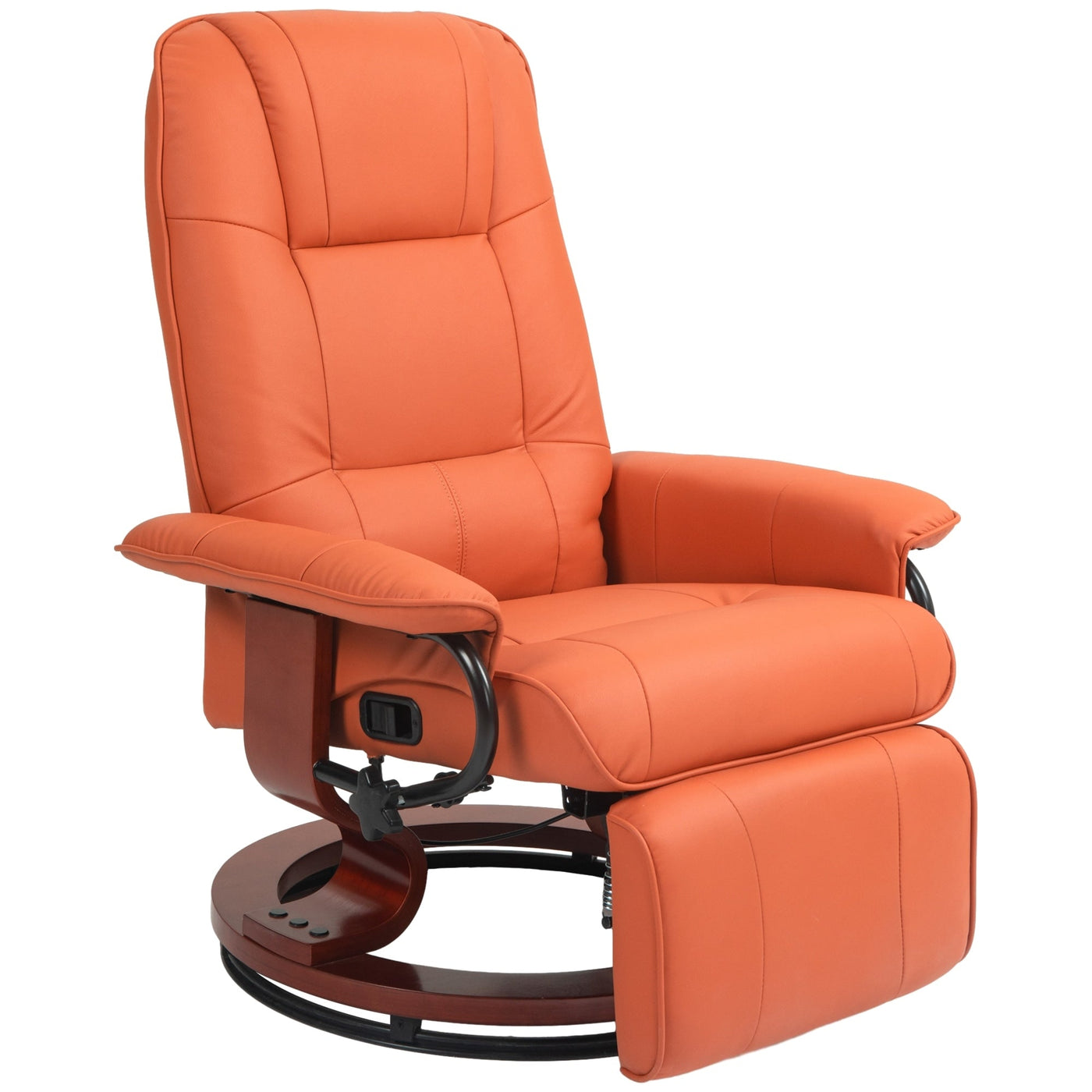 Fauteuil inclinable manuel pivotant et réglable en similicuir HomCom avec repose-pieds confortable et relaxant