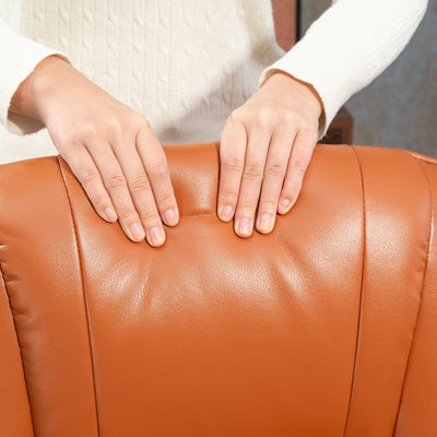 Fauteuil inclinable manuel pivotant et réglable en similicuir HomCom avec repose-pieds confortable et relaxant