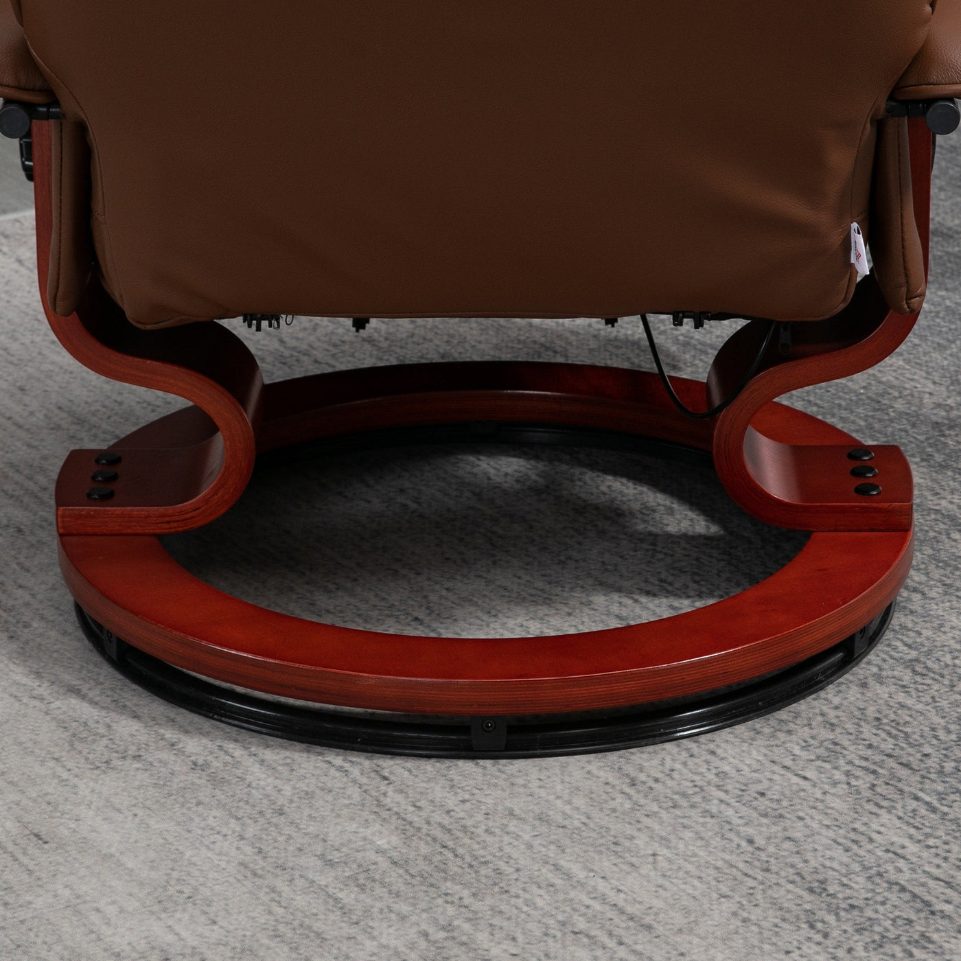 Fauteuil inclinable manuel pivotant et réglable en similicuir HomCom avec repose-pieds confortable et relaxant