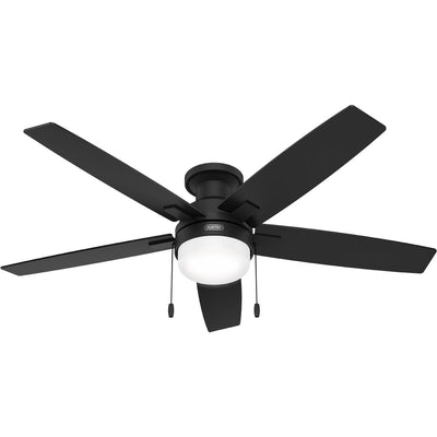 Ventilateur de plafond à profil bas Hunter 52 Anisten avec éclairage LED et chaînette - Moderne, contemporain, transitionnel