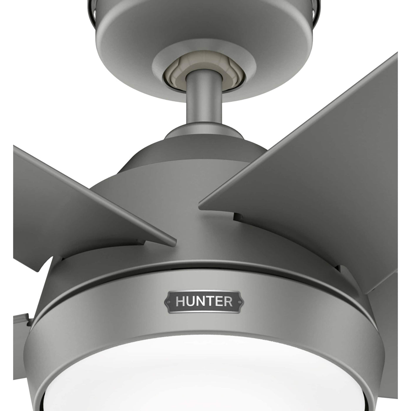 Ventilateur de plafond extérieur Hunter 52 Skyflow avec kit d'éclairage LED, commande murale - Côtier moderne contemporain - WeatherMax - CLASSÉ HUMIDE !