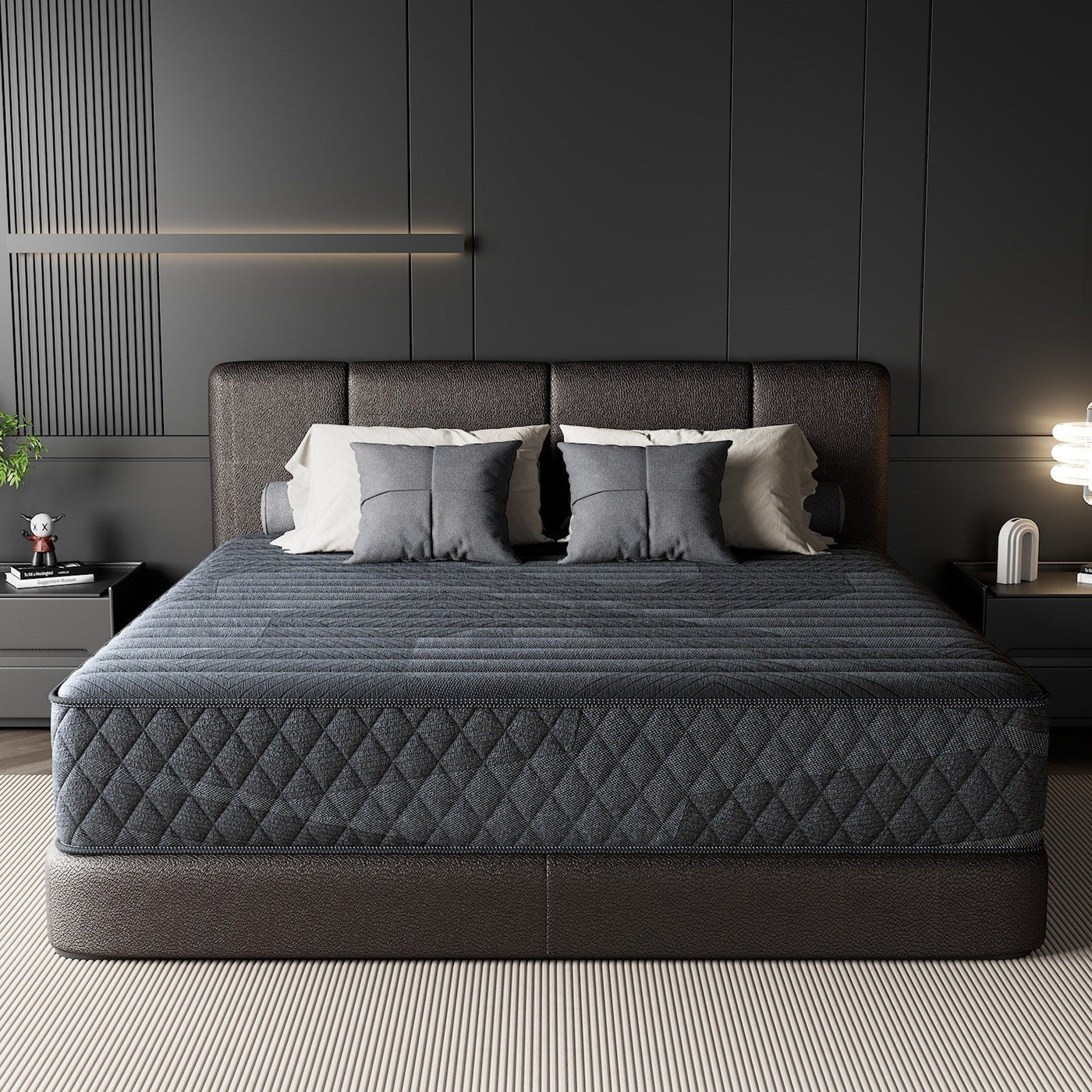 Matelas hybride en mousse à mémoire de forme SweDrea Plush 8/12 po, respirant et rafraîchissant, certifié CertiPUR-US, SGS et OEKO-TEX