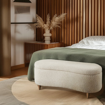 Banc d'appoint de rangement incurvé de style boucle INK IVY Bailey