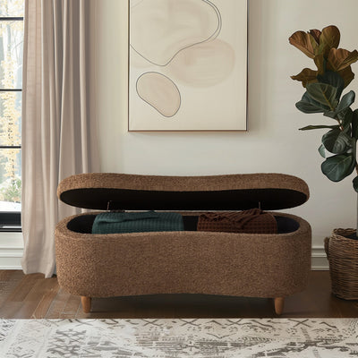 Banc d'appoint de rangement incurvé de style boucle INK IVY Bailey