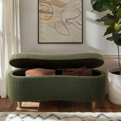 Banc d'appoint de rangement incurvé de style boucle INK IVY Bailey