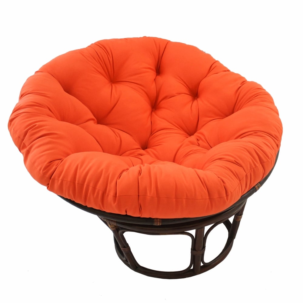 Chaise Papasan Bali en rotin de 42 pouces avec coussin en sergé