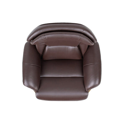 Fauteuil inclinable Jovan 31,5 en bois courbé et cuir véritable