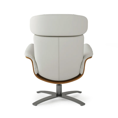 Fauteuil inclinable Jovan 31,5 en bois courbé et cuir véritable