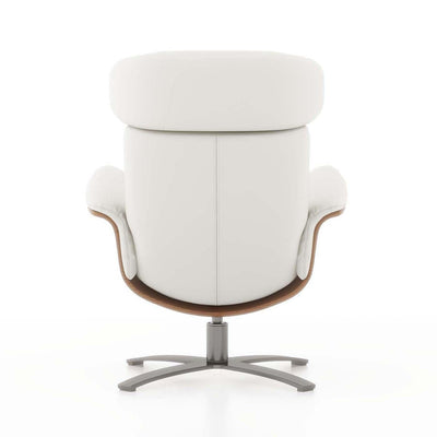 Fauteuil inclinable Jovan 31,5 en bois courbé et cuir véritable