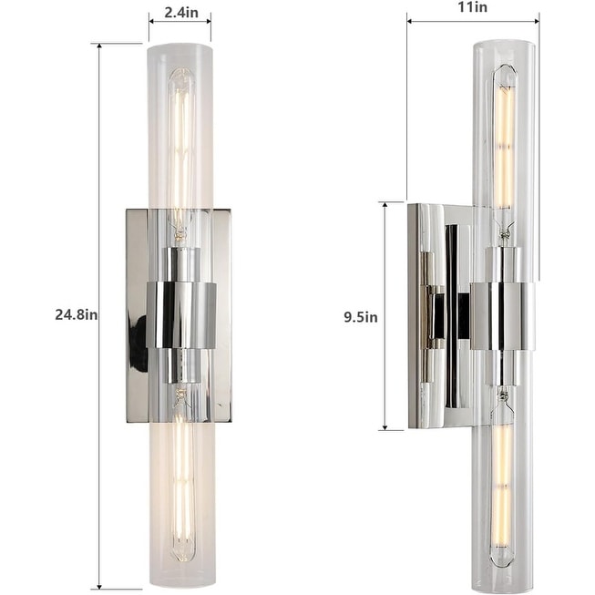 Appliques murales modernes en verre KAYLA, éclairage mural d'intérieur, luminaire de vanité avec abat-jour en verre (lot de 2)