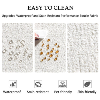 Causeuse 2 places rembourrée KINWELL Boucle avec oreillers