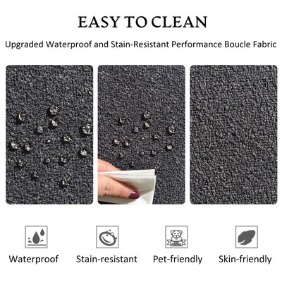 Causeuse 2 places rembourrée KINWELL Boucle avec oreillers