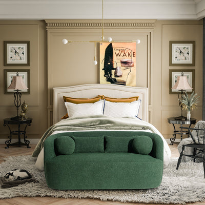 Causeuse 2 places rembourrée KINWELL Boucle avec oreillers