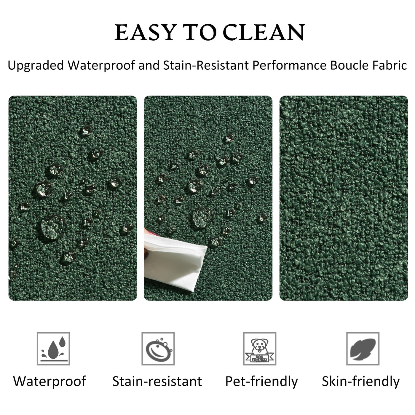 Causeuse 2 places rembourrée KINWELL Boucle avec oreillers