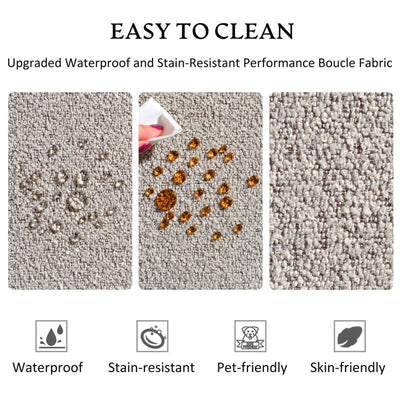 Causeuse 2 places rembourrée KINWELL Boucle avec oreillers