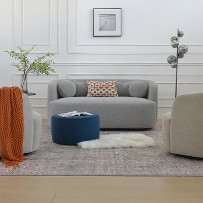 Causeuse 2 places rembourrée KINWELL Boucle avec oreillers