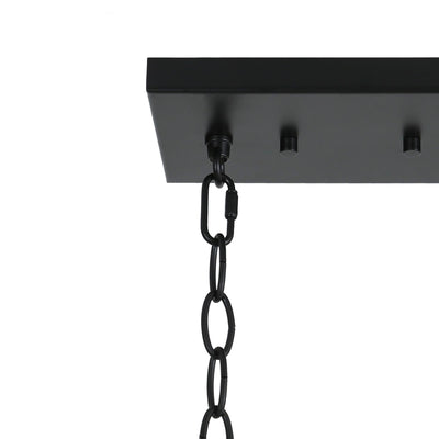 Lustre linéaire moderne Kasy à 5 lumières en verre texturé pour îlot de cuisine, design unique