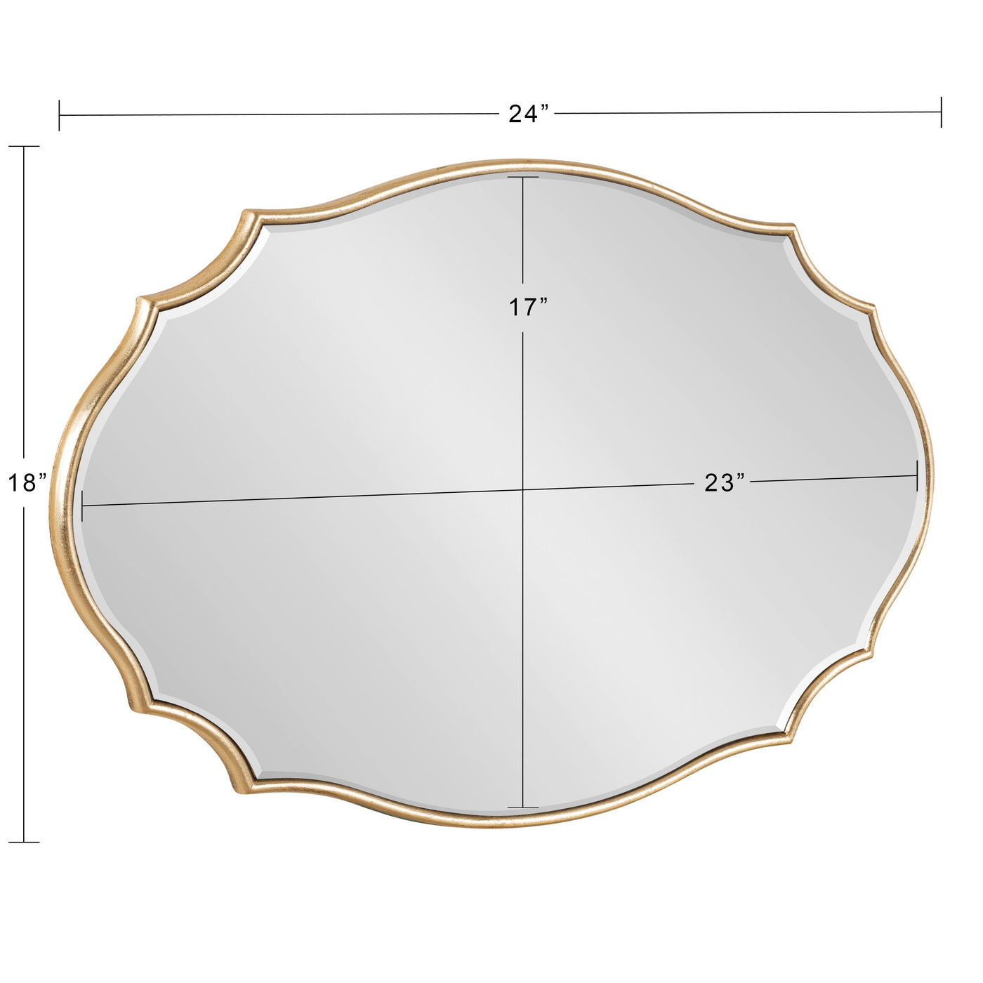 Miroir mural ovale festonné Kate et Laurel Leanna