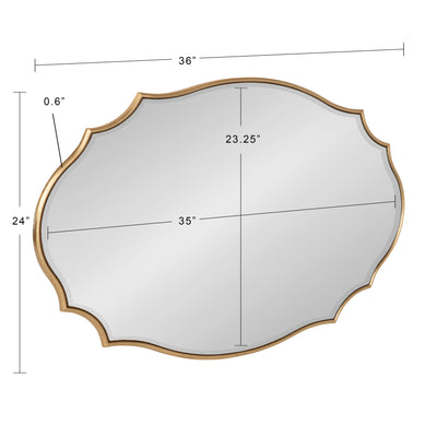 Miroir mural ovale festonné Kate et Laurel Leanna