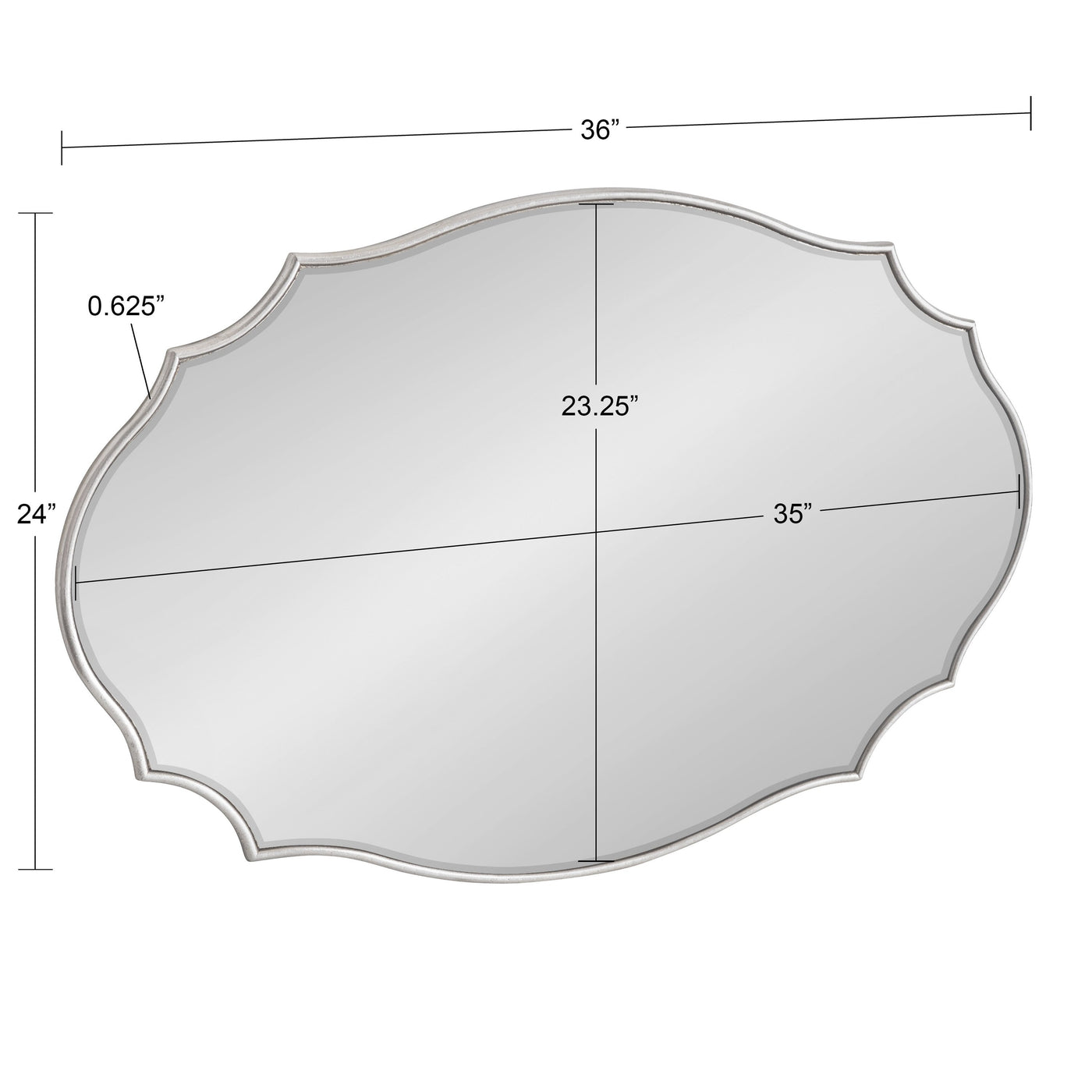Miroir mural ovale festonné Kate et Laurel Leanna