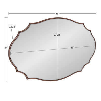 Miroir mural ovale festonné Kate et Laurel Leanna
