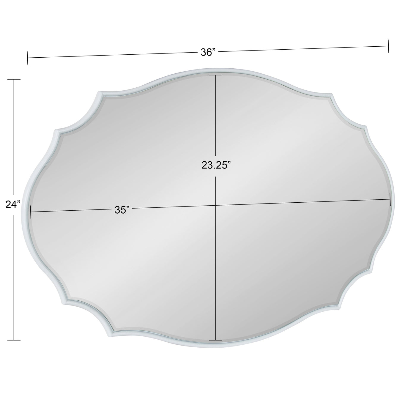 Miroir mural ovale festonné Kate et Laurel Leanna