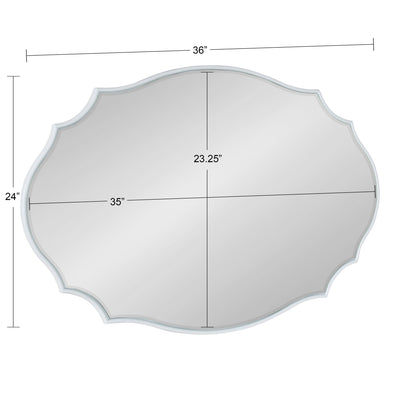 Miroir mural ovale festonné Kate et Laurel Leanna