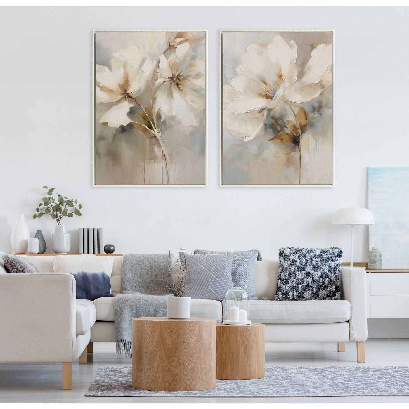 Toile botanique abstraite perlée Kate et Laurel Sylvie