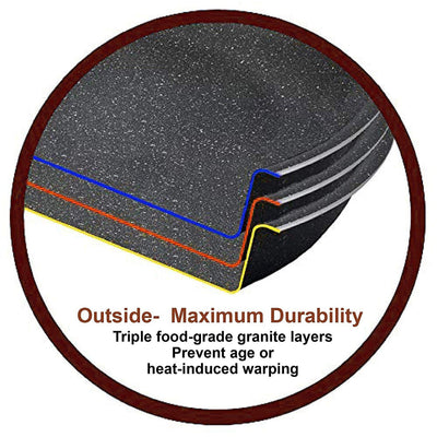 Batterie de cuisine en granit, poêles et casseroles antiadhésives, 12/15/30 pièces