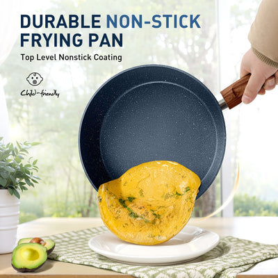 Batterie de cuisine antiadhésive, ensemble de 12 casseroles et poêles en granit