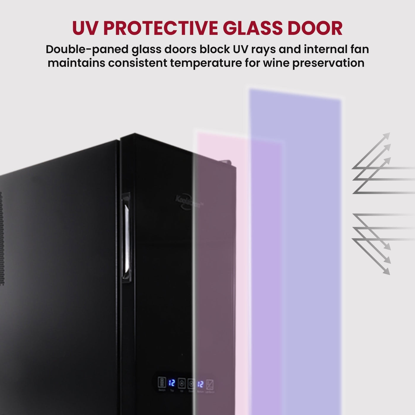 Réfrigérateur à vin autonome Koolatron Slim à deux zones pour 18 bouteilles