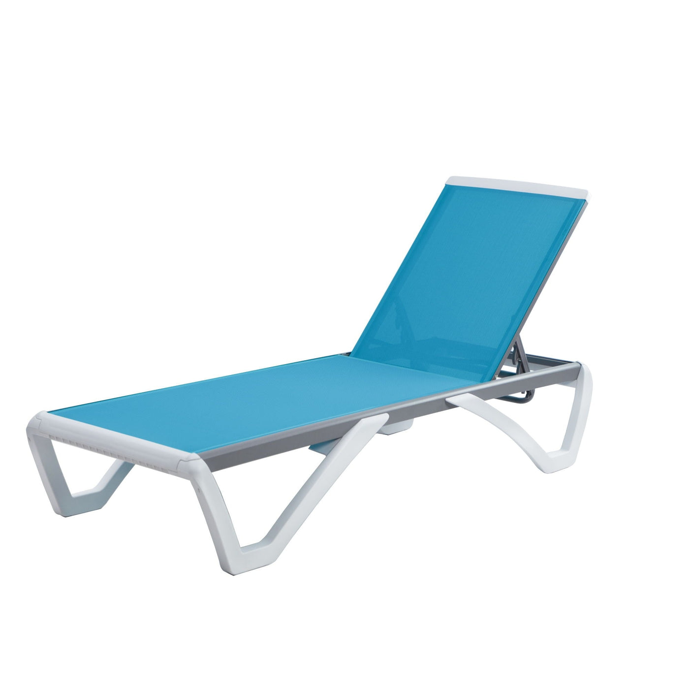 Chaise longue inclinable et réglable Kozyard Alan, pieds entièrement plats en aluminium et résine polypropylène